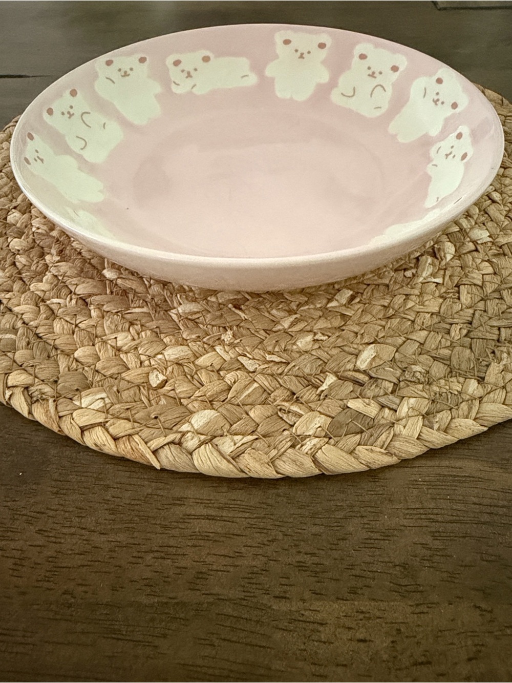 Cute Pink Bear Ceramic Plate and/or bowl Kawaii